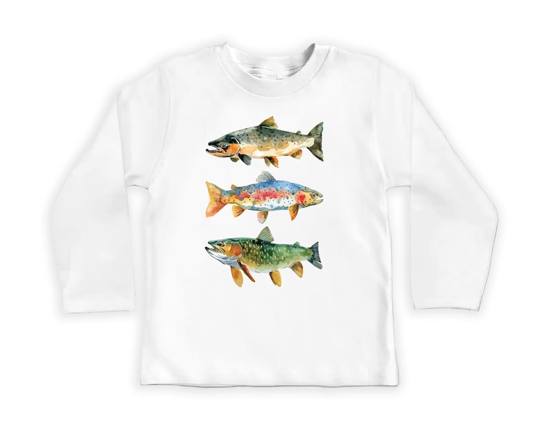 Trout Fishing Baby Shirt, Outdoor Kids Outfit