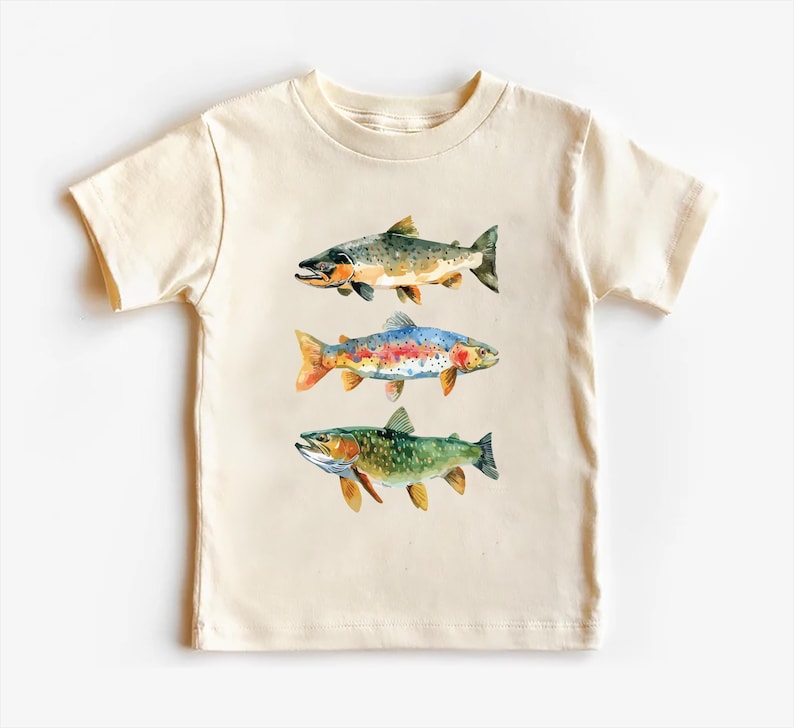 Trout Fishing Baby Shirt, Outdoor Kids Outfit