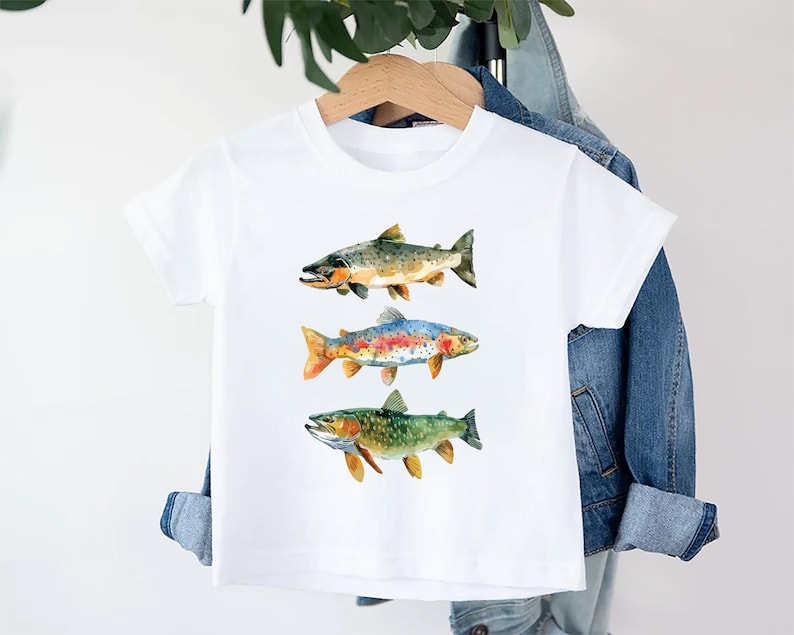 Trout Fishing Baby Shirt, Outdoor Kids Outfit
