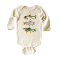 Trout Fishing Baby Shirt, Outdoor Kids Outfit