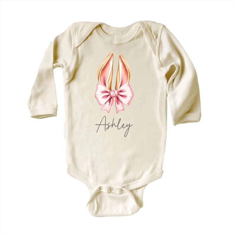 Personalized Easter Bunny Baby Bodysuit, Adorable Kids Easter Gift