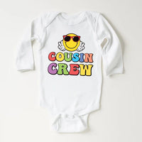 Cousin Crew Smiley Face Baby Bodysuit, Cousin Beach Vacation Gift