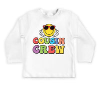 Cousin Crew Smiley Face Baby Bodysuit, Cousin Beach Vacation Gift