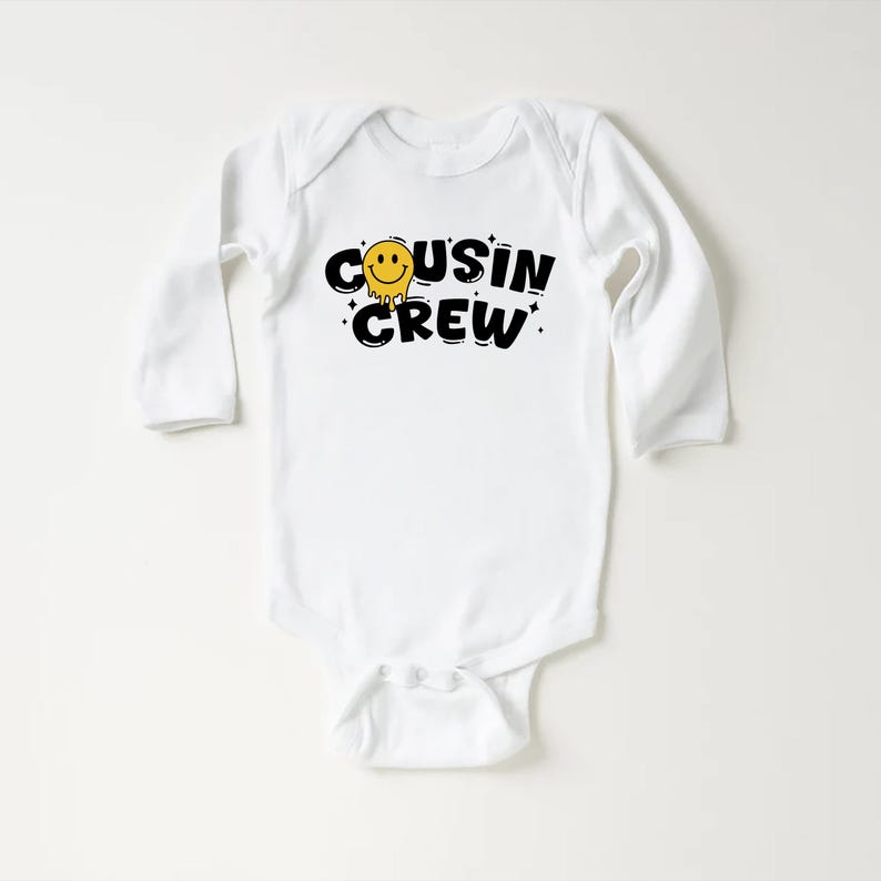 Cousin Crew Smiley Face Baby Shirt, Cute Matching Cousins Family Reunion Gift