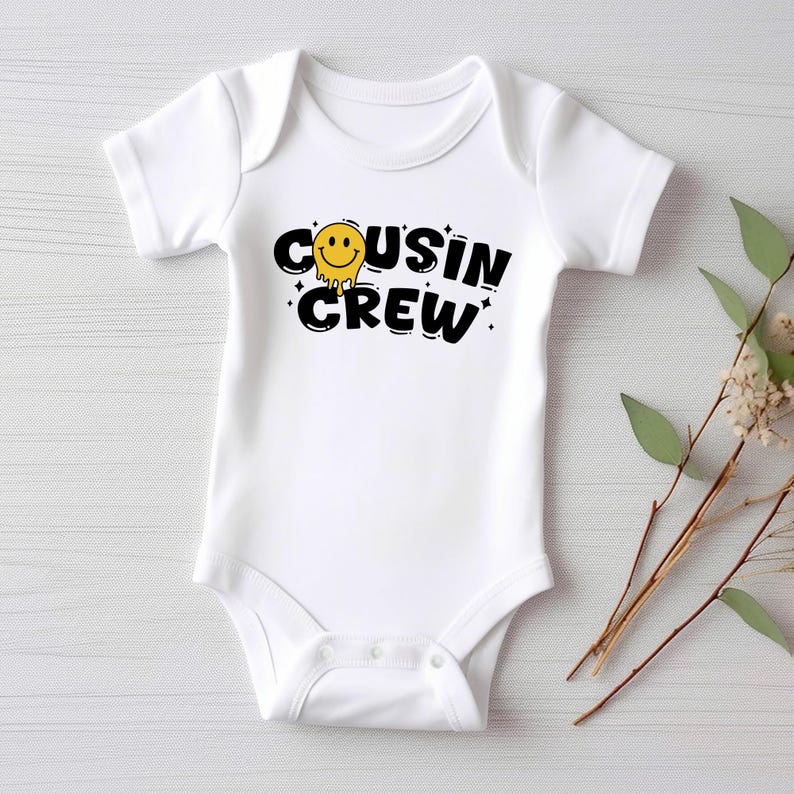 Cousin Crew Smiley Face Baby Shirt, Cute Matching Cousins Family Reunion Gift