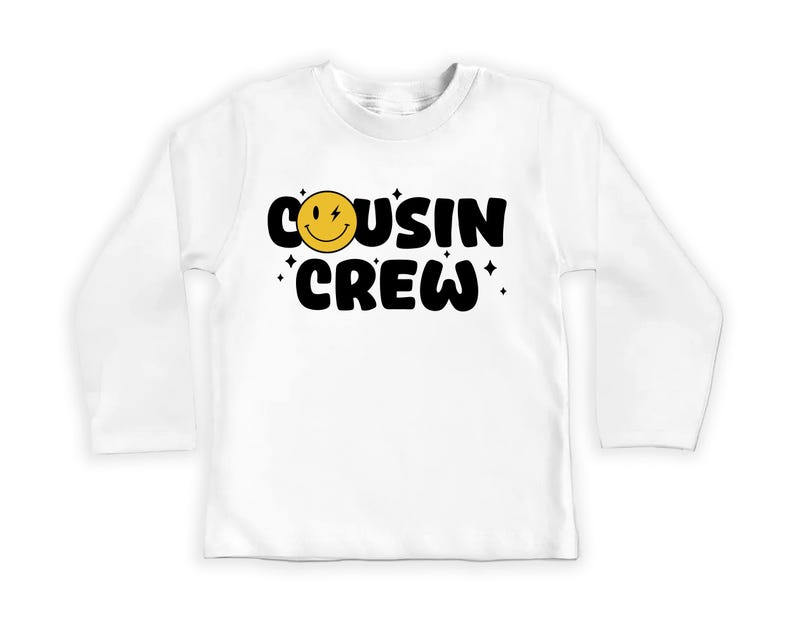 Cousin Crew Smiley Face Baby Shirt, Cute Matching Cousins Family Reunion Gift