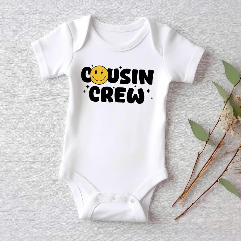Cousin Crew Smiley Face Baby Shirt, Cute Matching Cousins Family Reunion Gift