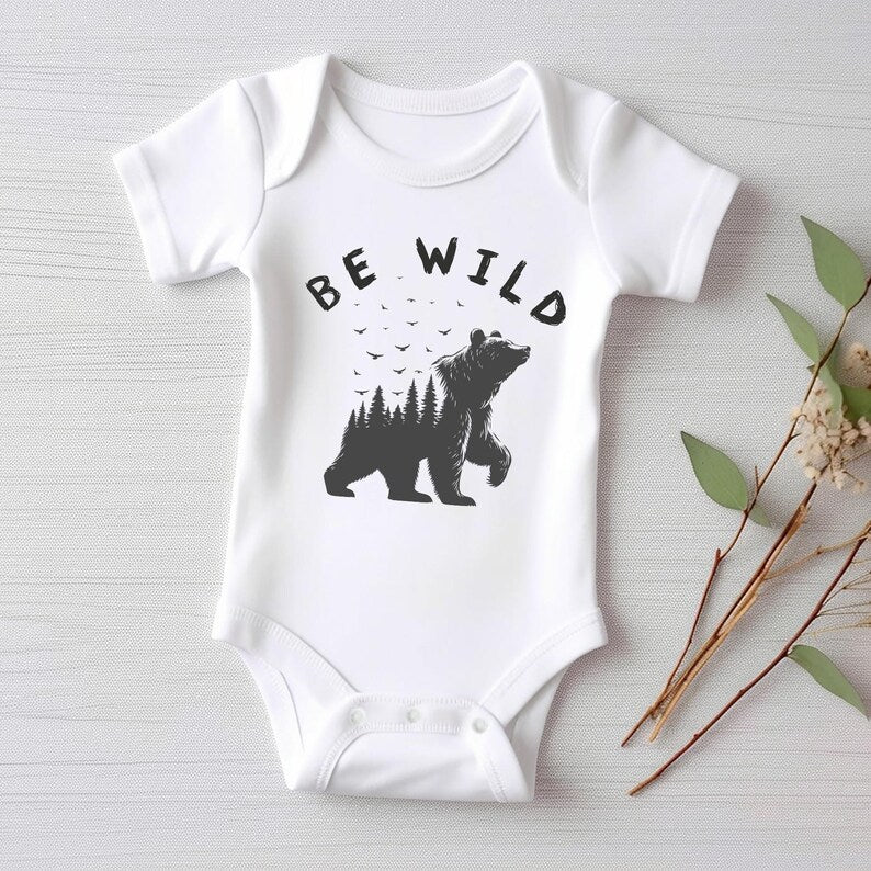 Be Wild Baby Shirt, Outdoor Camping Baby Clothes