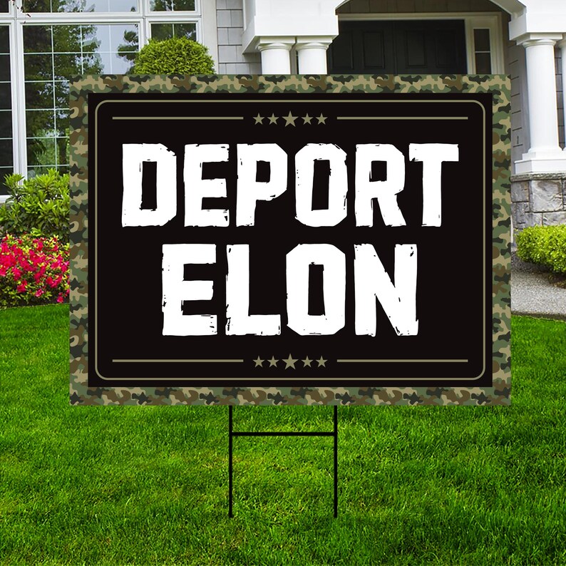 Deport Elon Yard Sign - Resist Hate Lawn Sign, Anti-Trump Sign, Women's Rights, Resist Racism, Resist Fascism Yard Sign with Metal H-Stake