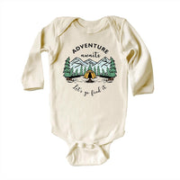 Adventure Awaits Let's Go Find It Baby Bodysuit, Camping Nature Explore Gift