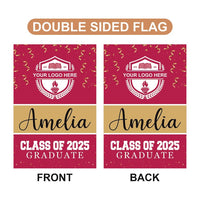 Personalized College Graduation Garden Flag, Double Sided Custom School, University Logo, Class of 2025 Yard Sign, Graduate Celebration Flag