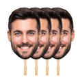 Custom Big Large Face Fans With Wooden Handle, Wedding Heads, Bachelorette Groom Face, Graduation Head, Birthday Head Fans, Head on a Stick