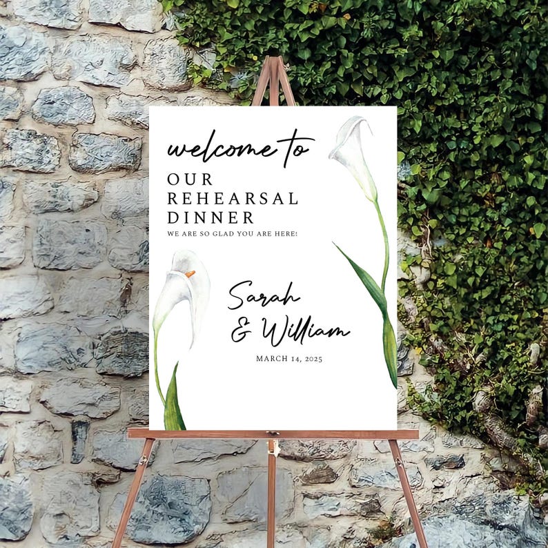 Rehearsal Dinner Welcome Sign, Custom Rehearsal Sign, Wedding Rehearsal Dinner Sign