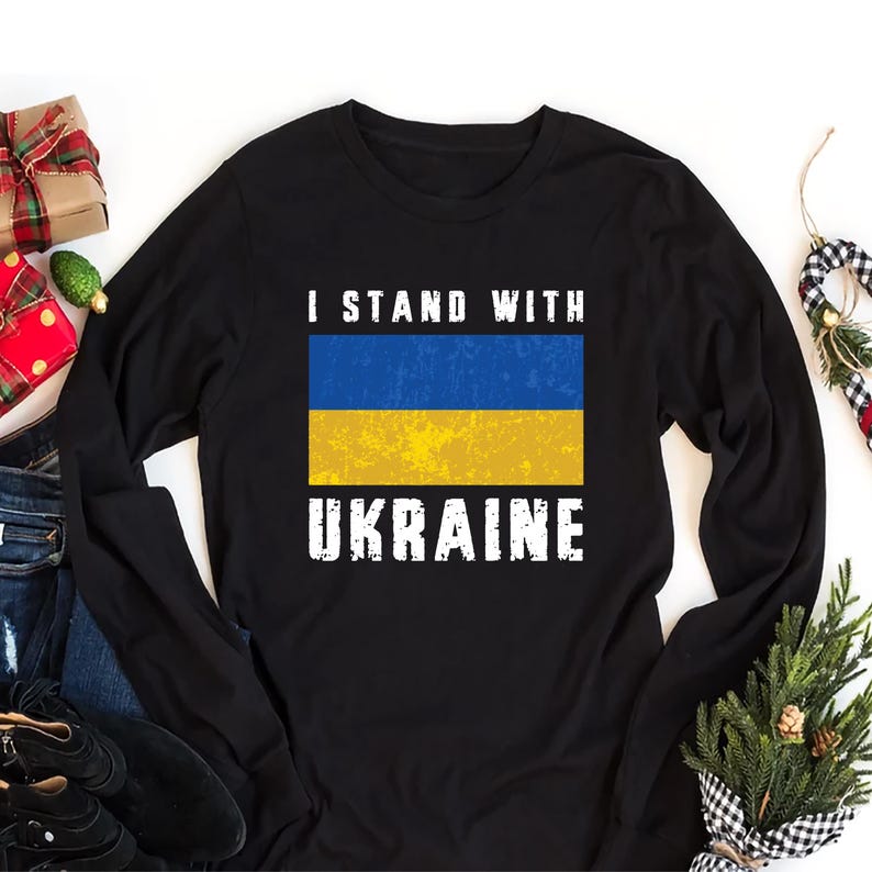 Stand With Ukraine Long Sleeve Shirt, Ukraine Support Outfit