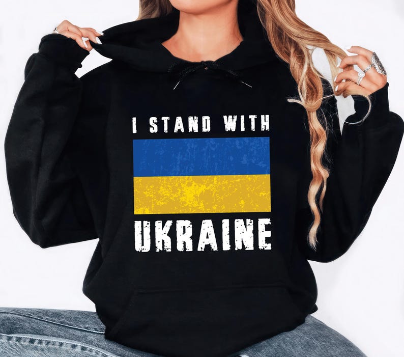 Stand With Ukraine Hoodie, Ukraine Support Outfit