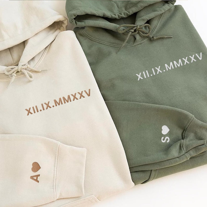 Embroidered Custom Roman Numeral Hoodie