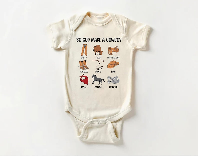 So God Made a Cowboy Baby Bodysuit, Country Cowboy Baby