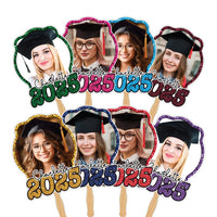 Custom Face Fans With Wooden Handle, Graduation Head, Grad Face Fans, Class of 2025 Head Fans, Graduation Faces on a Stick