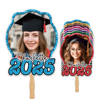 Custom Face Fans With Wooden Handle, Graduation Head, Grad Face Fans, Class of 2025 Head Fans, Graduation Faces on a Stick