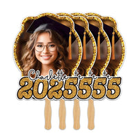 Custom Face Fans With Wooden Handle, Graduation Head, Grad Face Fans, Class of 2025 Head Fans, Graduation Faces on a Stick