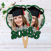 Custom Face Fans With Wooden Handle, Graduation Head, Grad Face Fans, Class of 2025 Head Fans, Graduation Faces on a Stick