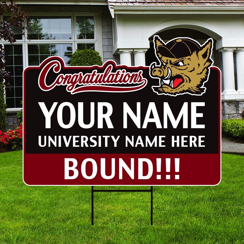 Personalized College Bound Future Yard Sign, College Logo Sign, Custom ...