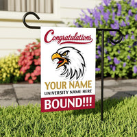 Personalized College Bound Garden Flag, Double Sided Future Graduate Custom Decor, University Bound Yard Sign, Class of 2025 Graduation Flag