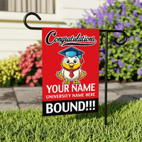 Personalized College Bound Garden Flag, Double Sided Future Graduate Custom Decor, University Bound Yard Sign, Class of 2025 Graduation Flag