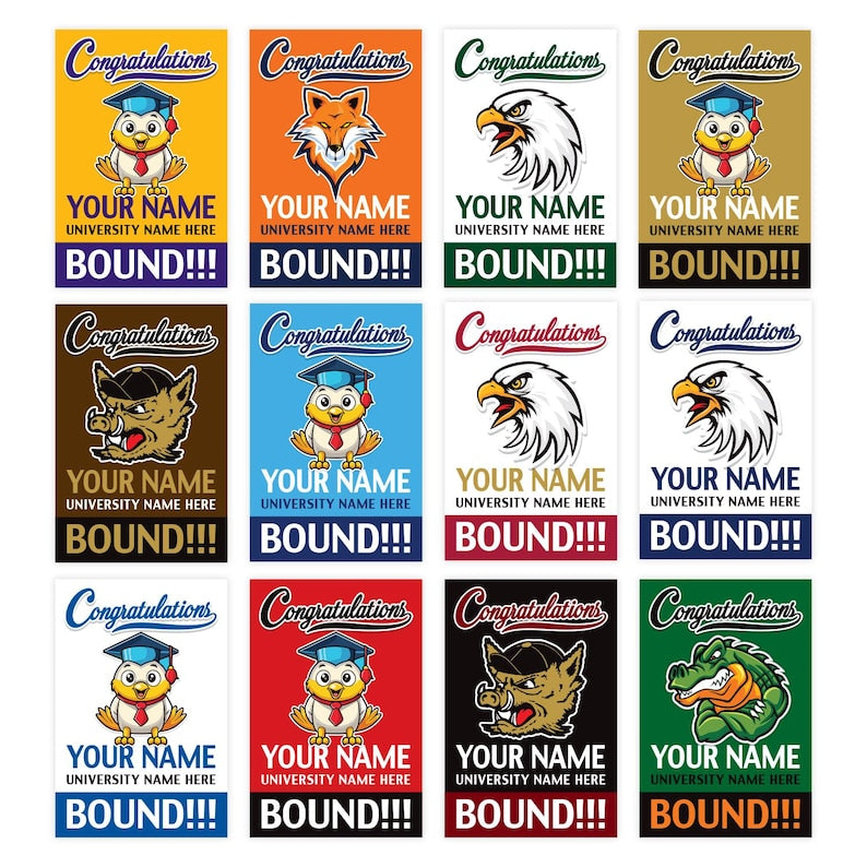 Personalized College Bound Garden Flag, Double Sided Future Graduate Custom Decor, University Bound Yard Sign, Class of 2025 Graduation Flag