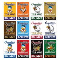 Personalized College Bound Garden Flag, Double Sided Future Graduate Custom Decor, University Bound Yard Sign, Class of 2025 Graduation Flag