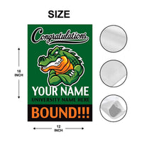 Personalized College Bound Garden Flag, Double Sided Future Graduate Custom Decor, University Bound Yard Sign, Class of 2025 Graduation Flag