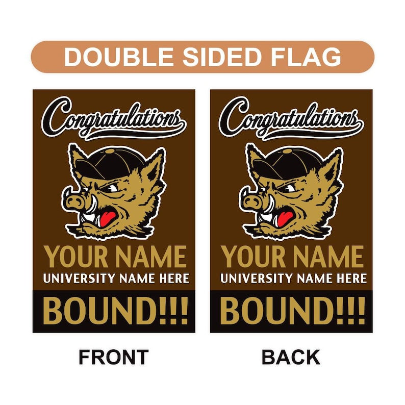 Personalized College Bound Garden Flag, Double Sided Future Graduate Custom Decor, University Bound Yard Sign, Class of 2025 Graduation Flag