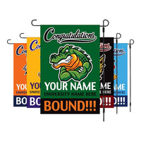 Personalized College Bound Garden Flag, Double Sided Future Graduate Custom Decor, University Bound Yard Sign, Class of 2025 Graduation Flag