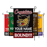 Personalized College Bound Garden Flag, Double Sided Future Graduate Custom Decor, University Bound Yard Sign, Class of 2025 Graduation Flag
