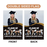Personalized Graduation Garden Flag with Photo, Double Sided, Custom Name & School, Graduation Decoration 2025 Yard Sign, Class of 2025 Flag