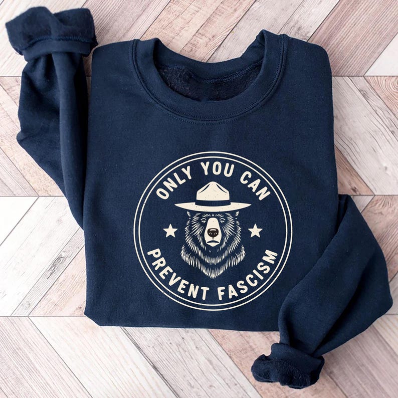 Bear Resist Fascism Sweatshirt, Parks Over Profit