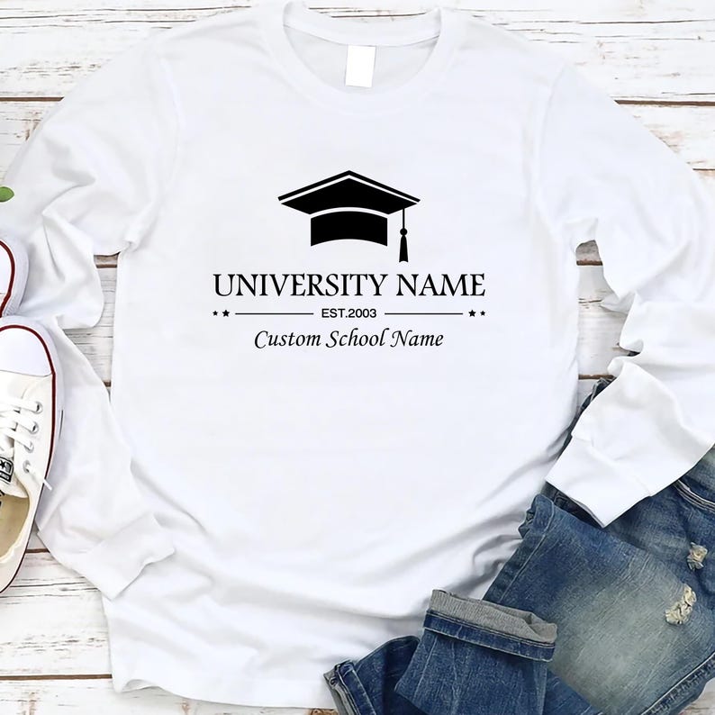 Custom College Long Sleeve Shirt, Personalized University and College Program Shirt, Matching College Long Sleeve Tee, Custom Shirt, Graduate Gift