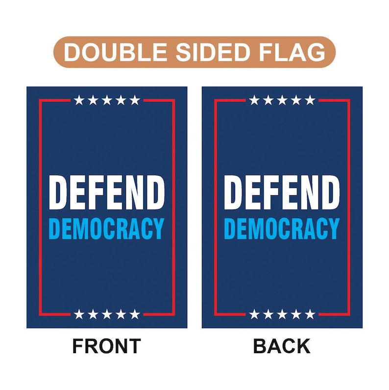 Defend Democracy Garden Flag, 12x18 Inch Double Sided, Resist Hate Fla ...