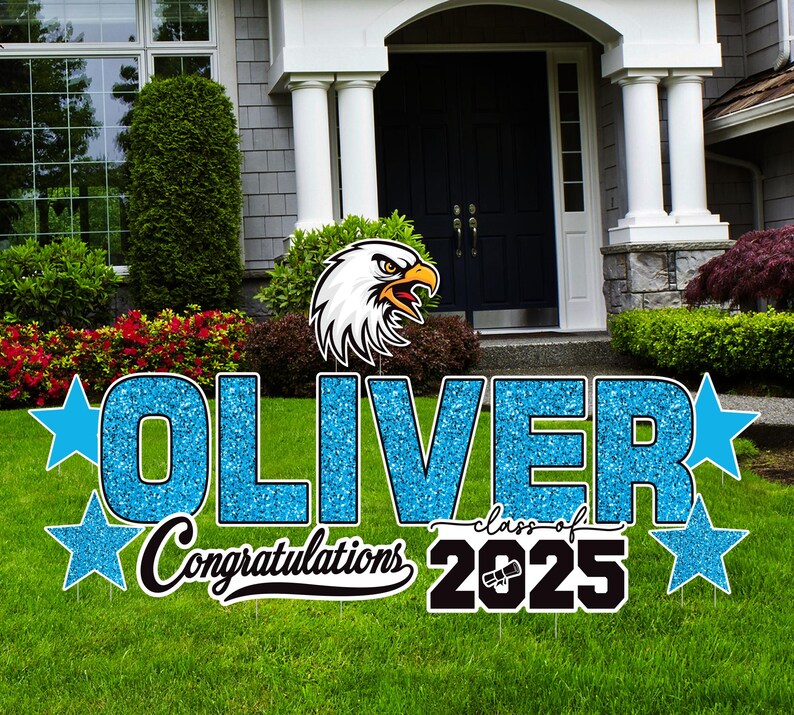 Personalized Graduation Yard Sign Letters 18", Custom Graduation Yard Cutouts Congratulations Grad 2025 Yard Décor With Metal Stakes