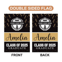 Personalized College Graduation Garden Flag, Double Sided Custom School, University Logo, Class of 2025 Yard Sign, Graduate Celebration Flag