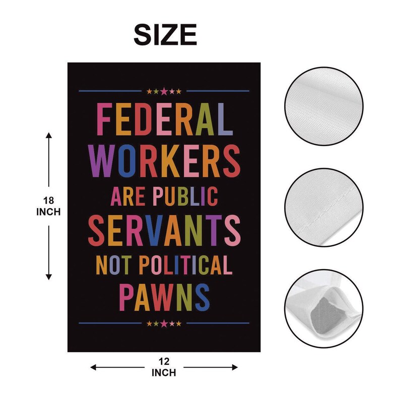 Support Federal Workers Garden Flag, 12x18 Inch Double Sided, Resist Hate Flag, Anti-Trump Flag, Resist Racism Flag, Resist Fascism Flag