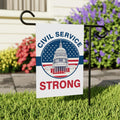 Civil Service Strong Garden Flag, 12x18 Inch Double Sided, Resist Hate Flag, Anti-Trump Flag, Resist Racism Flag, Resist Fascism Flag
