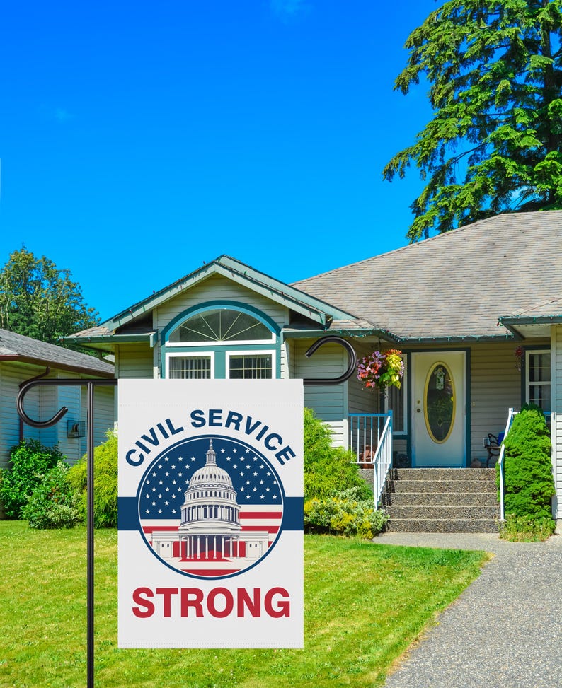 Civil Service Strong Garden Flag, 12x18 Inch Double Sided, Resist Hate Flag, Anti-Trump Flag, Resist Racism Flag, Resist Fascism Flag