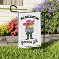 No Soliciting Garden Flag, 12x18 Inch Double Sided, Funny No Soliciting Flag, Go Away Flag, No Solicitors Flag, Frog No Soliciting Flag