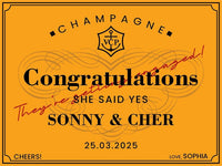 Custom Veuve Clicquot Champagne Label, Engagement Gift, Bachelorette Favor, Bridal Shower Wine Sticker, Bridesmaid Proposal, Wedding Decor