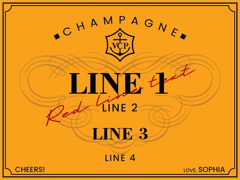 Custom Veuve Clicquot Champagne Label, Engagement Gift, Bachelorette Favor, Bridal Shower Wine Sticker, Bridesmaid Proposal, Wedding Decor