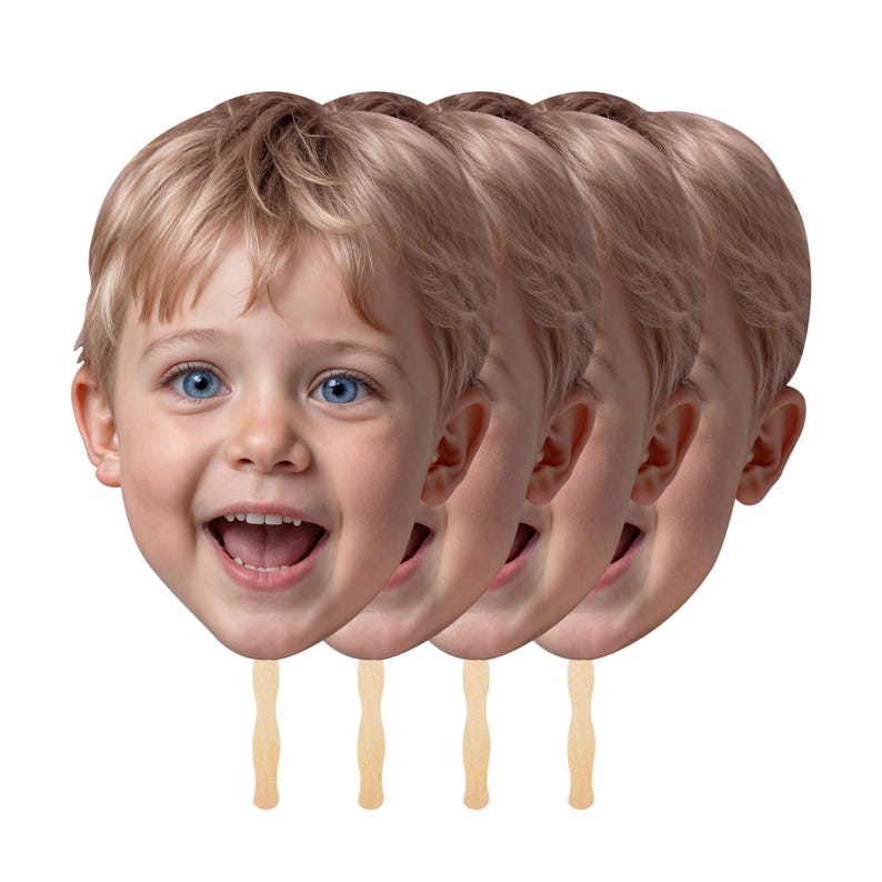 Custom Big Large Face Fans With Wooden Handle, Wedding Heads, Bachelorette Groom Face, Graduation Head, Birthday Head Fans, Head on a Stick
