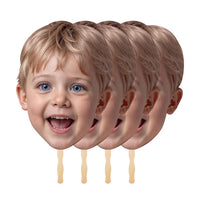 Custom Big Large Face Fans With Wooden Handle, Wedding Heads, Bachelorette Groom Face, Graduation Head, Birthday Head Fans, Head on a Stick