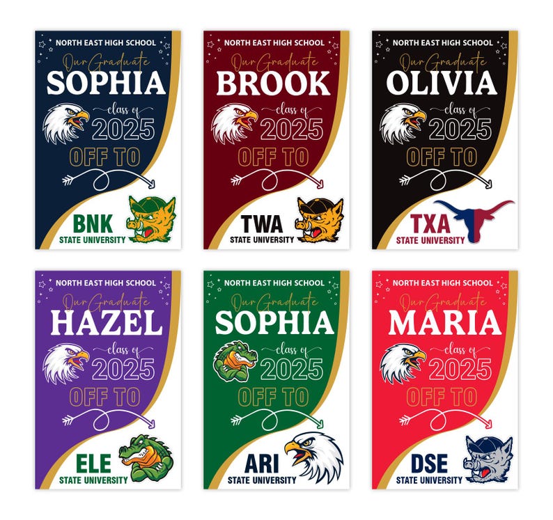 Personalized College Bound Garden Flag, Double Sided Future Graduate Custom Decor, University Bound Yard Sign, Class of 2025 Graduation Flag