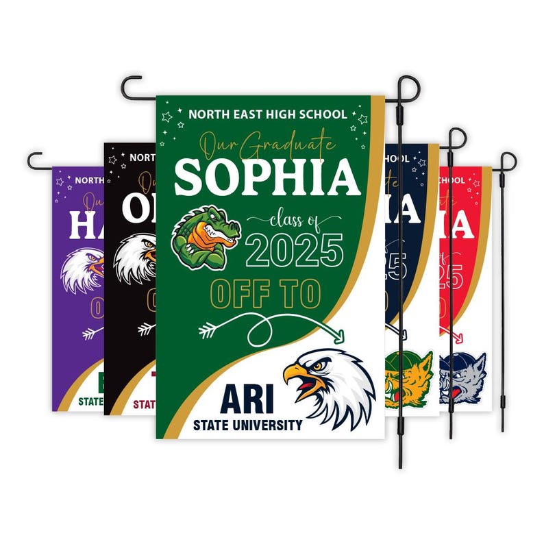 Personalized College Bound Garden Flag, Double Sided Future Graduate Custom Decor, University Bound Yard Sign, Class of 2025 Graduation Flag